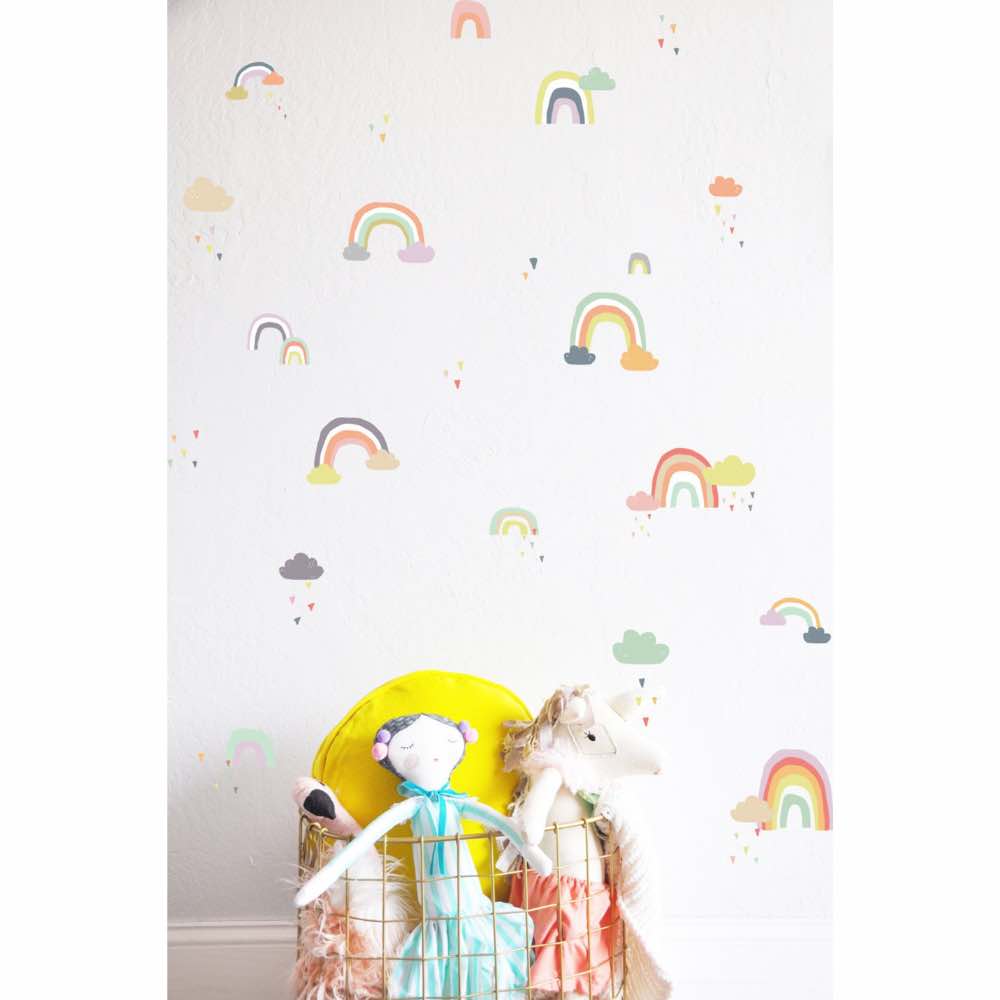 Wandtattoo Kinderzimmer Regenbogen Wandtattoo für das Kinderzimmer Regenbogen und Wolken